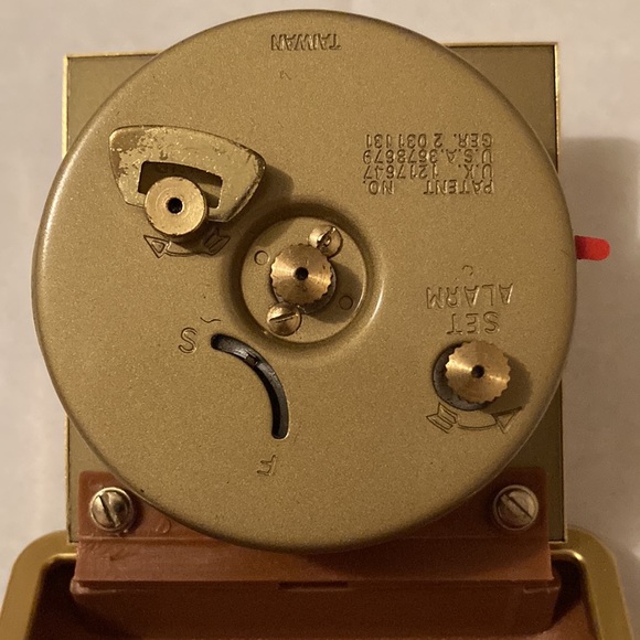 Vintage Equity Gold Vintage Travel Alarm with Built In Case Watch - Picture 4 of 5